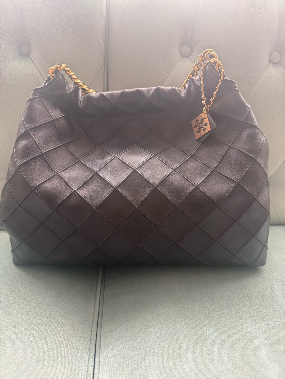 Tory Burch Fleming Quilted Leather Hobo Bag